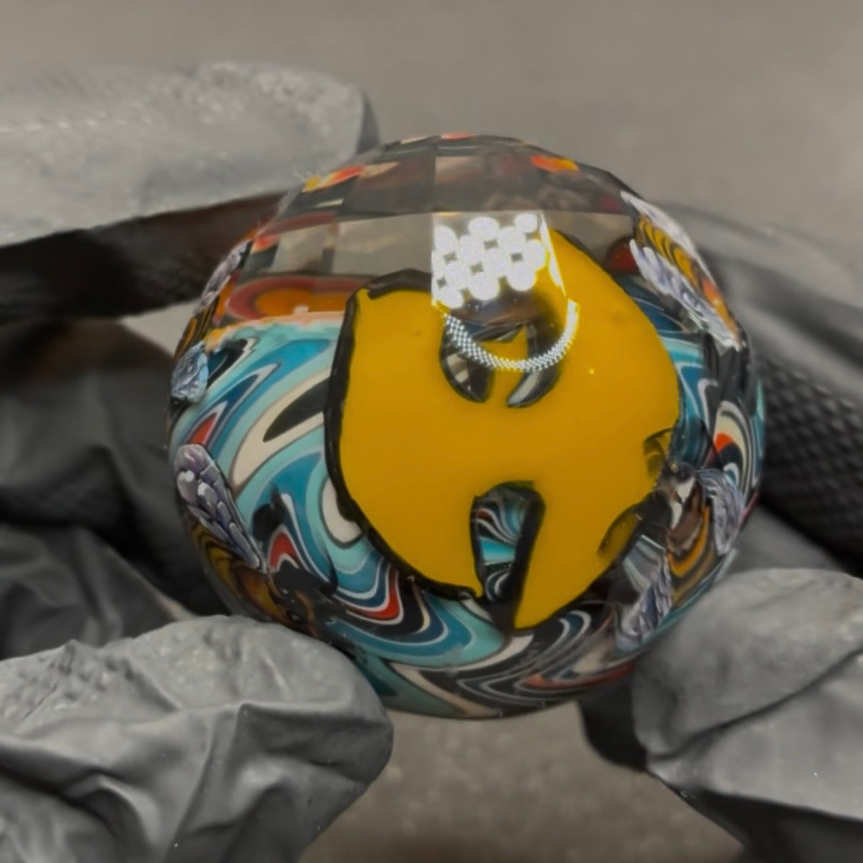 Stephen Boehme X Mr. Facet Wutang Skull Marble #601 1.9"
