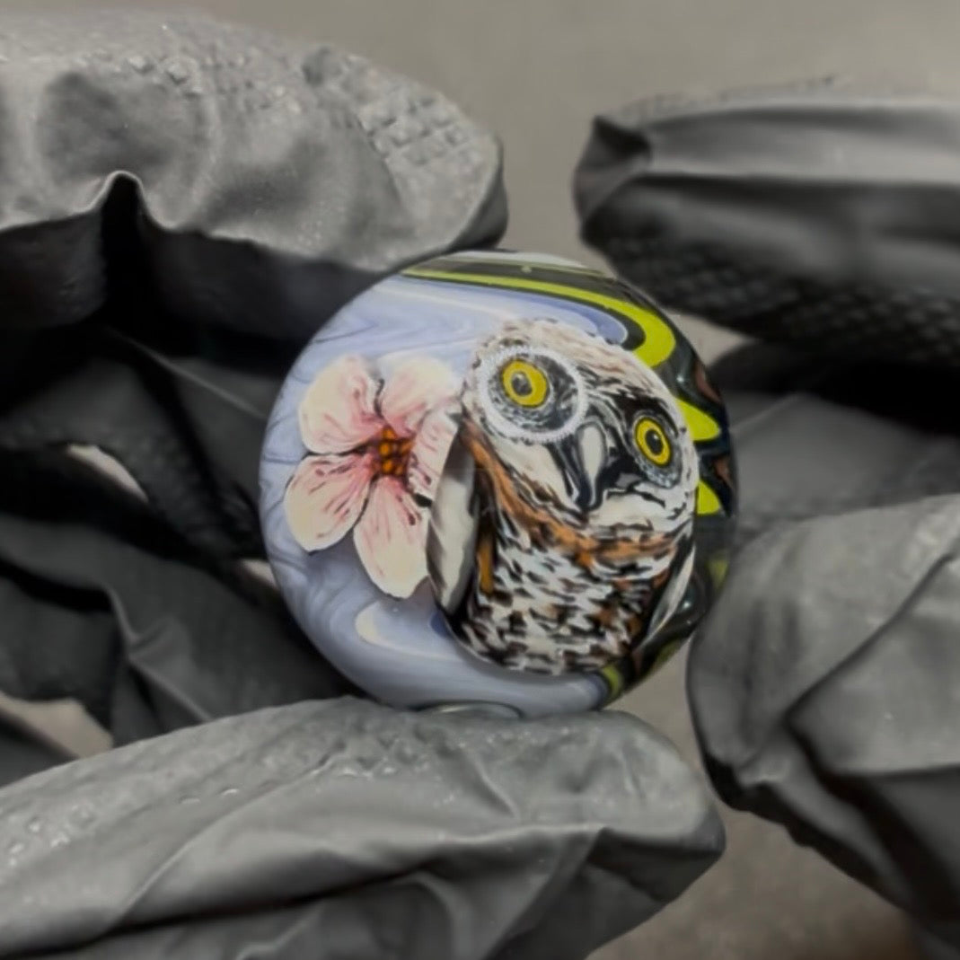 Stephen Boehme Owl Marble 1.3" #620