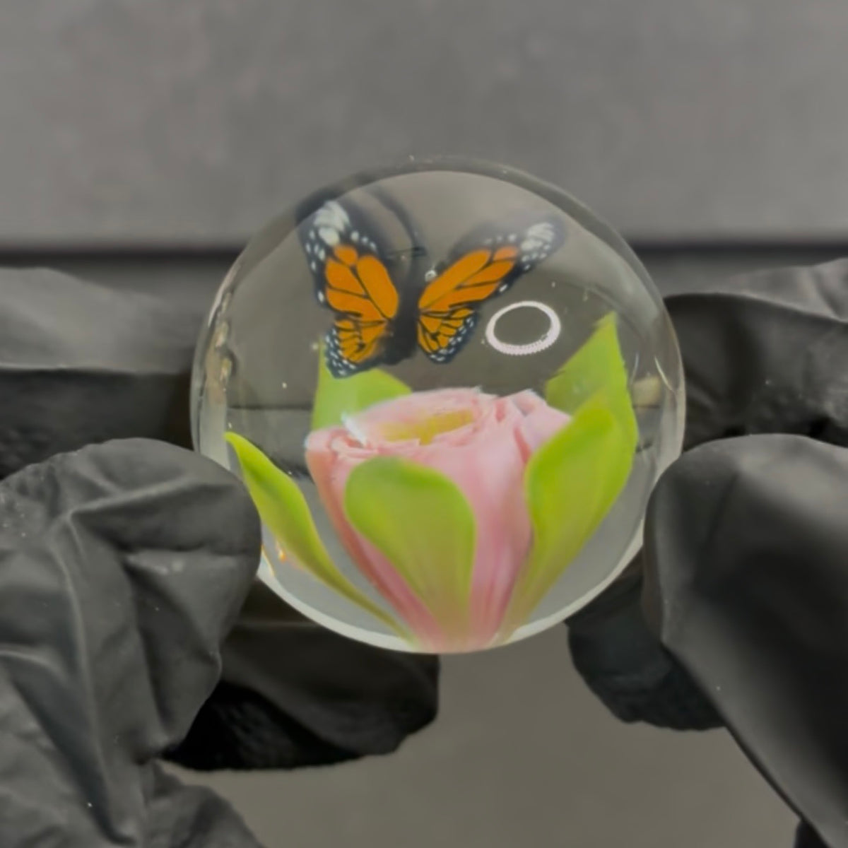 Rocko Belloso Butterfly and Flower Murrine Marble 1.5” BF2
