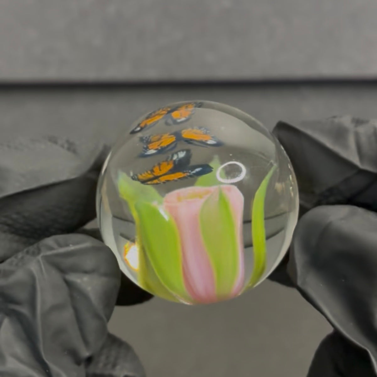 Rocko Belloso Butterfly and Flower Murrine Marble 1.5” BF6