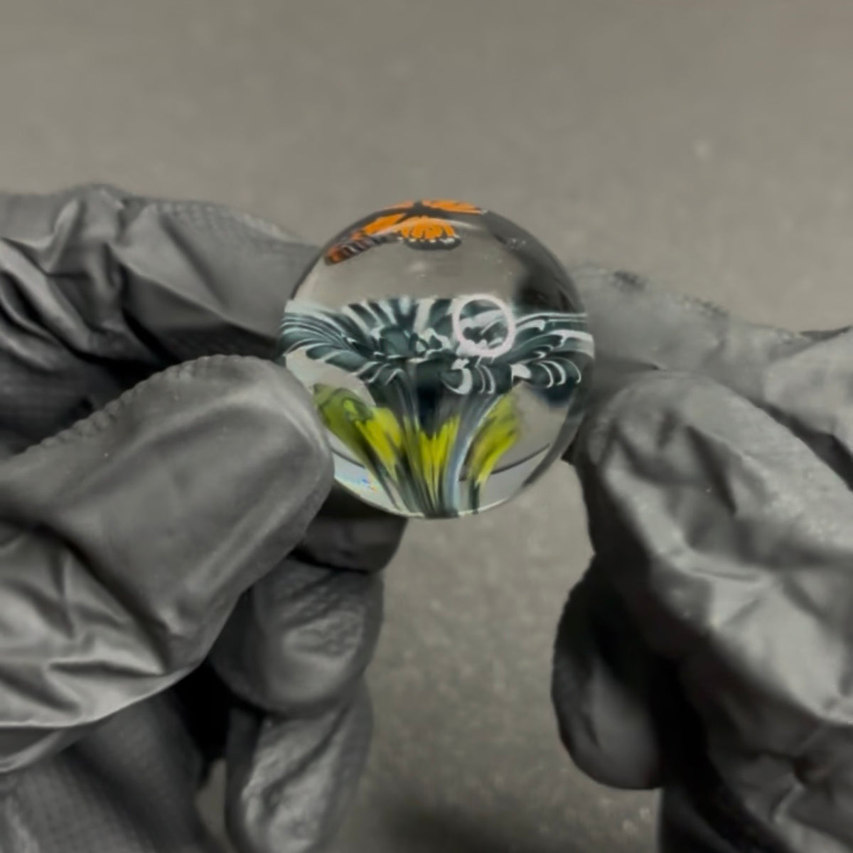 Modified Creations Flower Butterfly Marble 29mm-35mm #68F