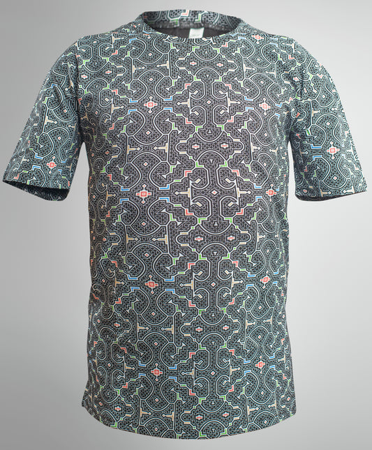 Shipibo Kené Shirt Black MultiColor