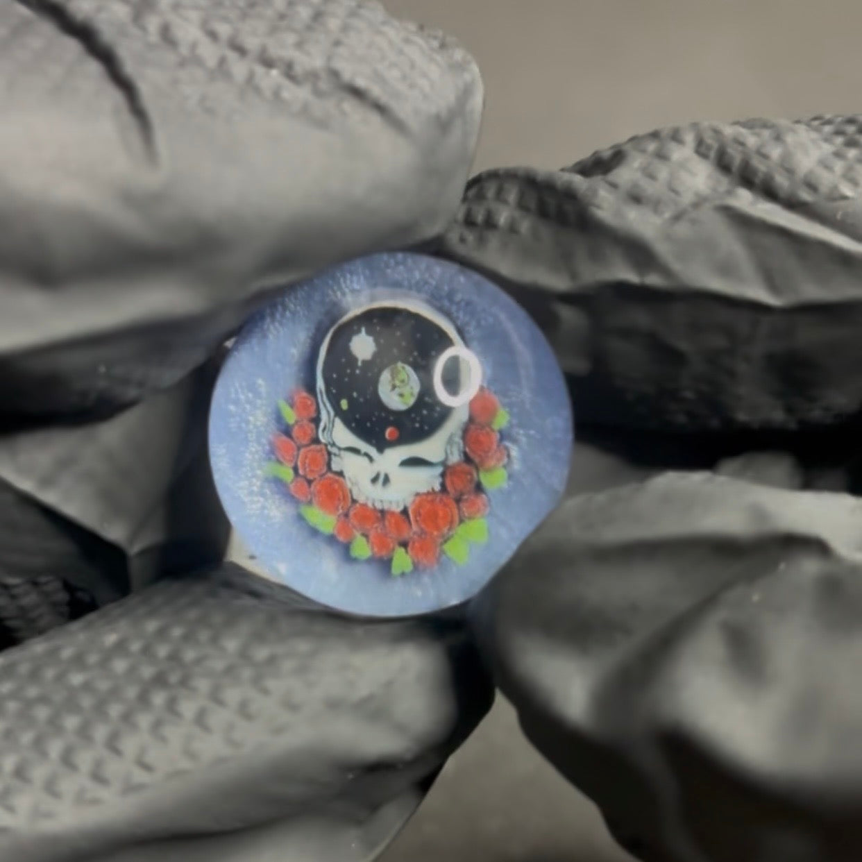 Keys X Dave Strobel Space Stealie Grateful Dead Marble 22mm