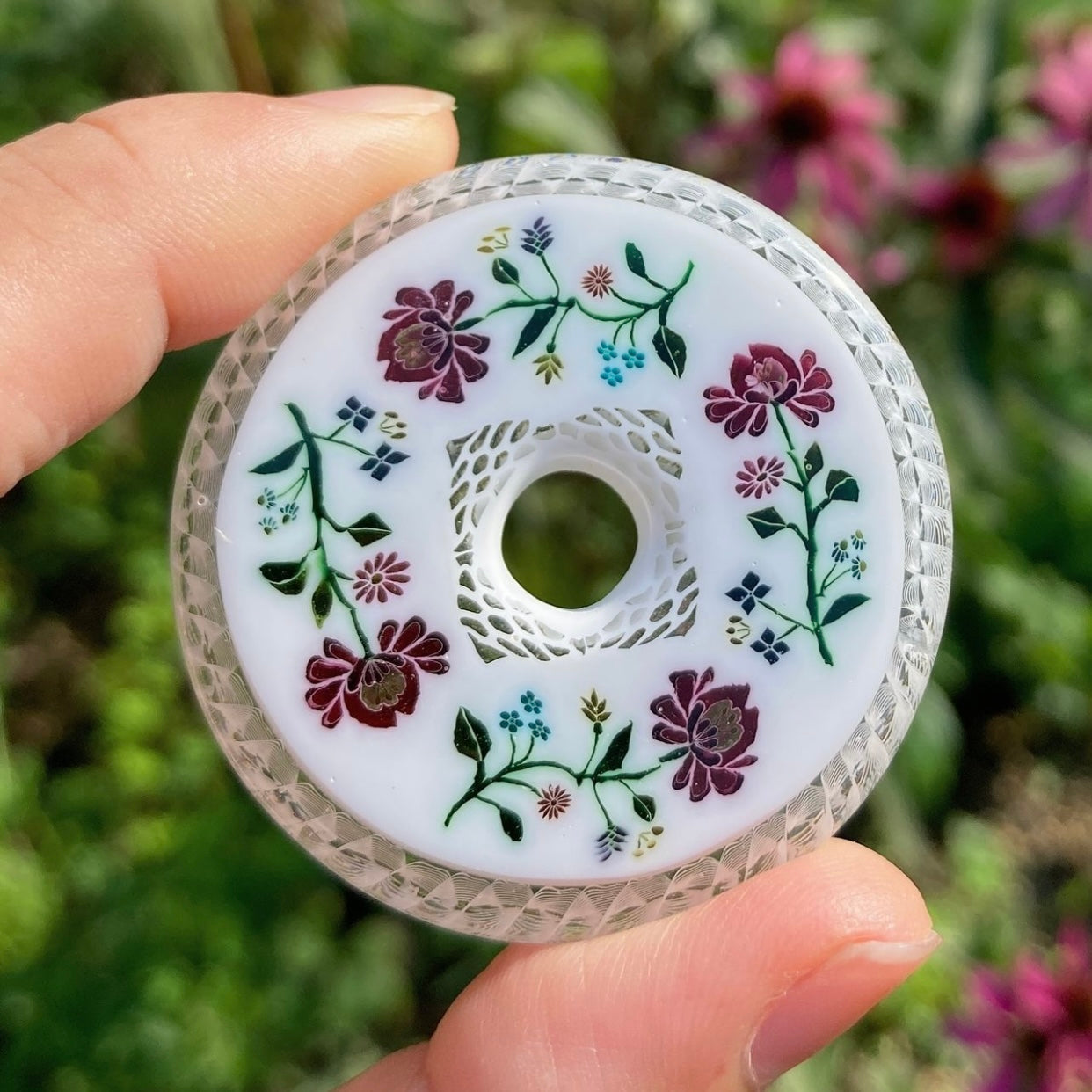 Sakiyo Takeuchi Murrine Kalocsa Flower Ring Pendant