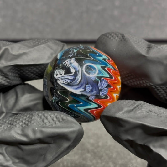 Stephen Boehme Underwater Angler Skull Marble 1.2” #23