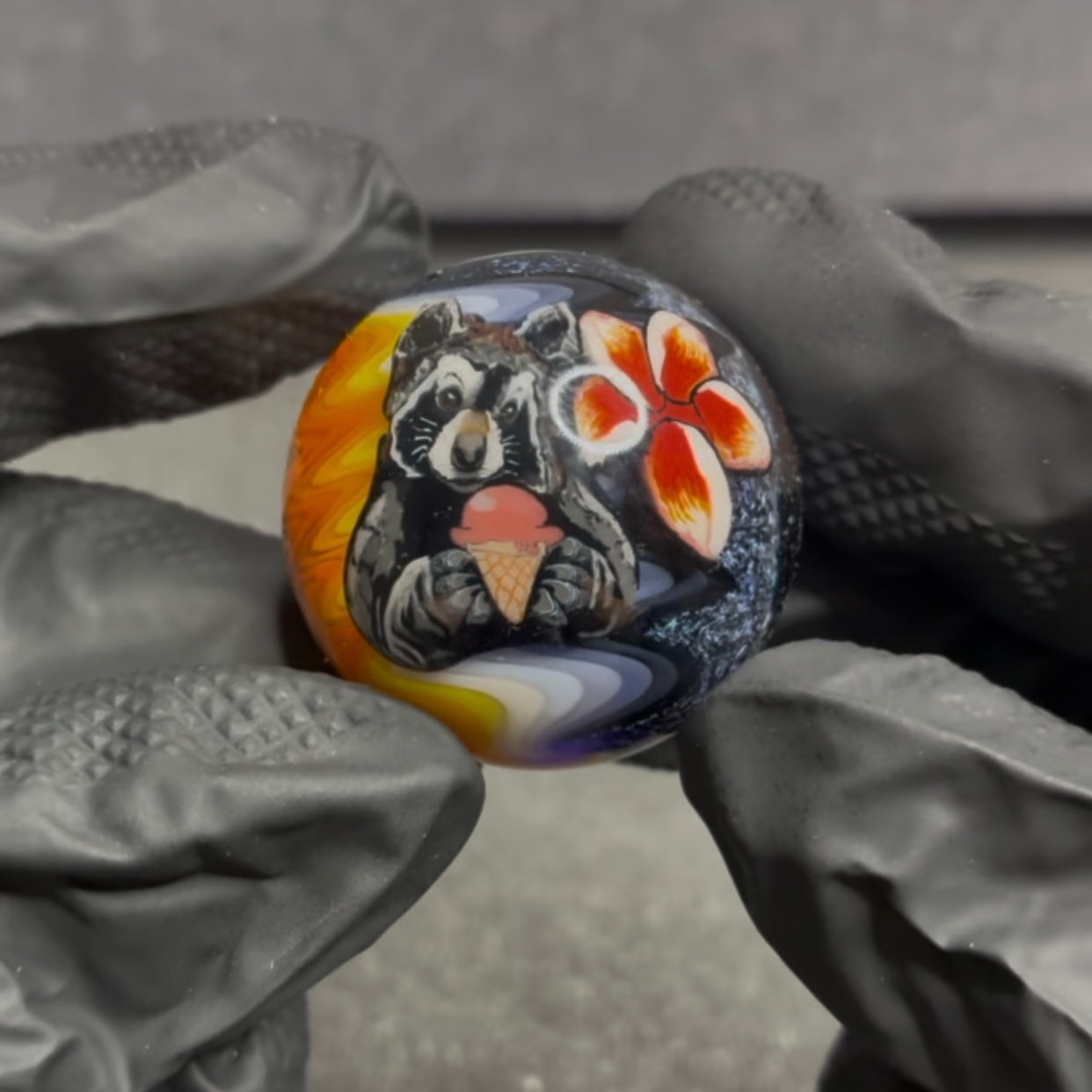 Stephen Boehme X Ian Michael Raccoon with Ice cream Marble 1.2” #27