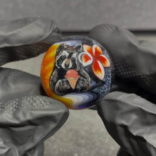 Stephen Boehme X Ian Michael Raccoon with Ice cream Marble 1.2” #27