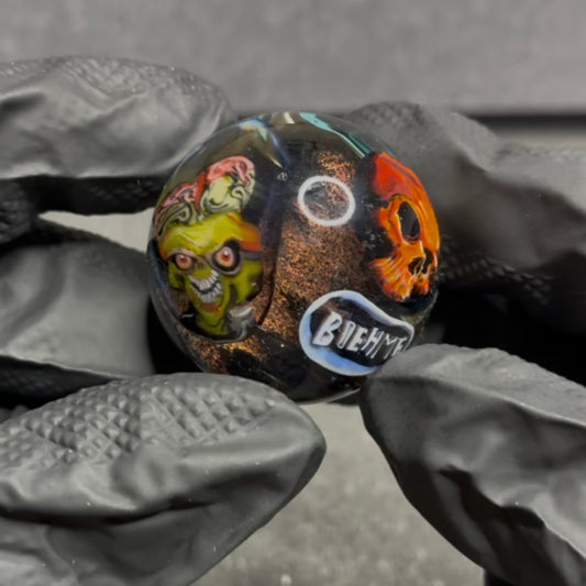 Stephen Boehme X Rocko Belloso Mars Attacks Alien & Skull Marble 1.2” #28