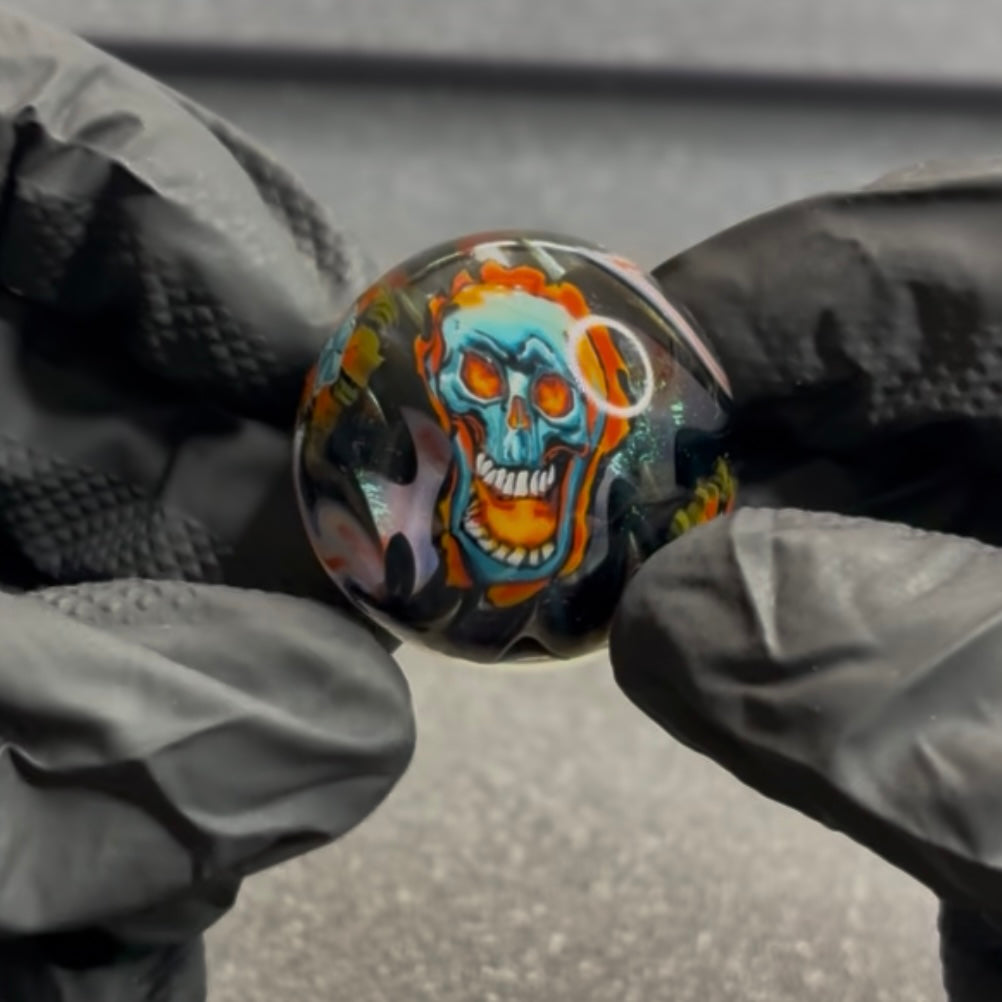 Stephen Boehme Fire Skull Marble 1.2 #48
