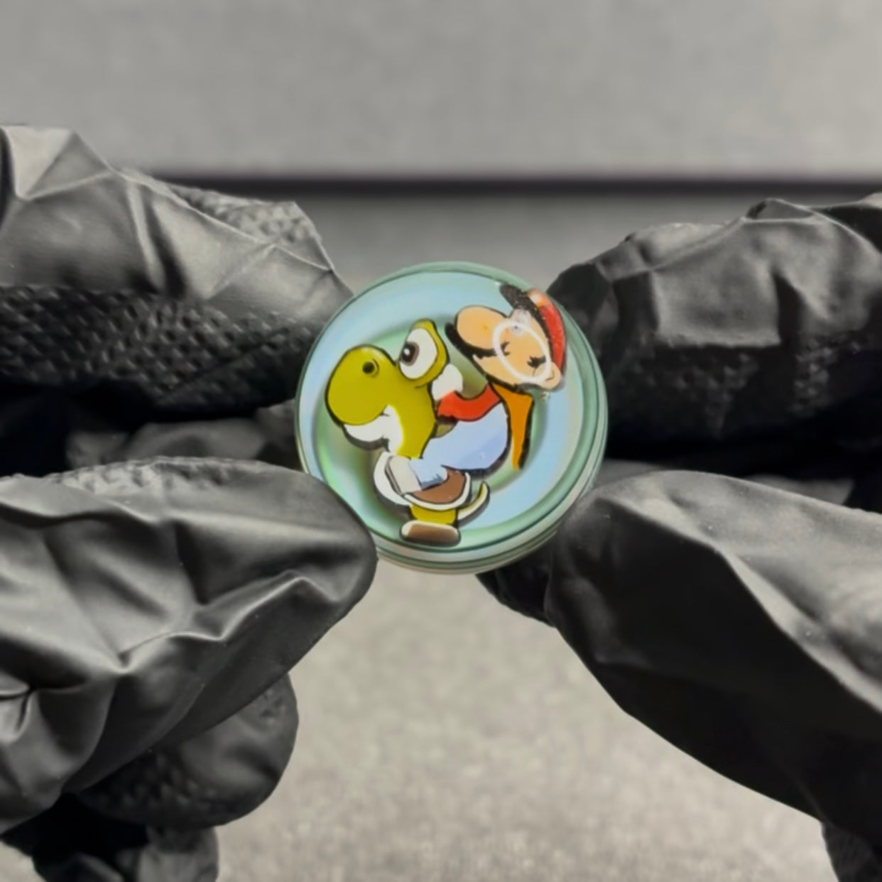 MicrosWorkshop Mario Riding Yoshi Slurper Marble 1” #8A