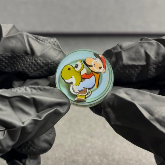 MicrosWorkshop Mario Riding Yoshi Slurper Marble 1” #8A