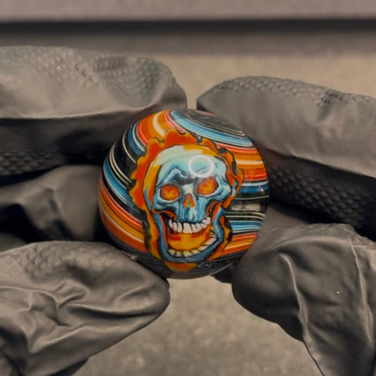 Stephen Boehme Fire Skull Marble 1.2 #25