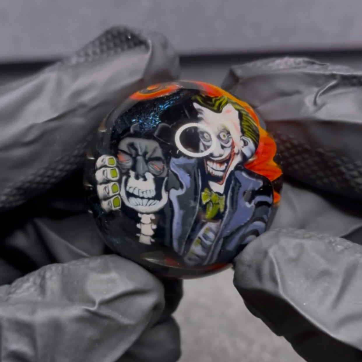 Stephen Boehme Joker with Batman Skull Marble 1.2" #50C