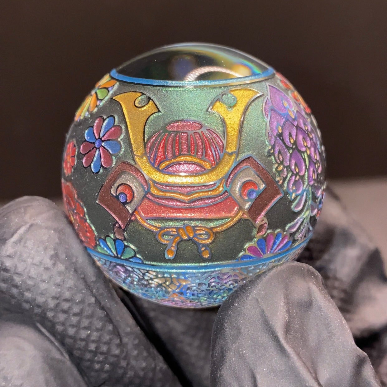 Masataka Joei Nishikigoi Koi & Kabuto Helmet Kaleidoscope Marble 1.49”