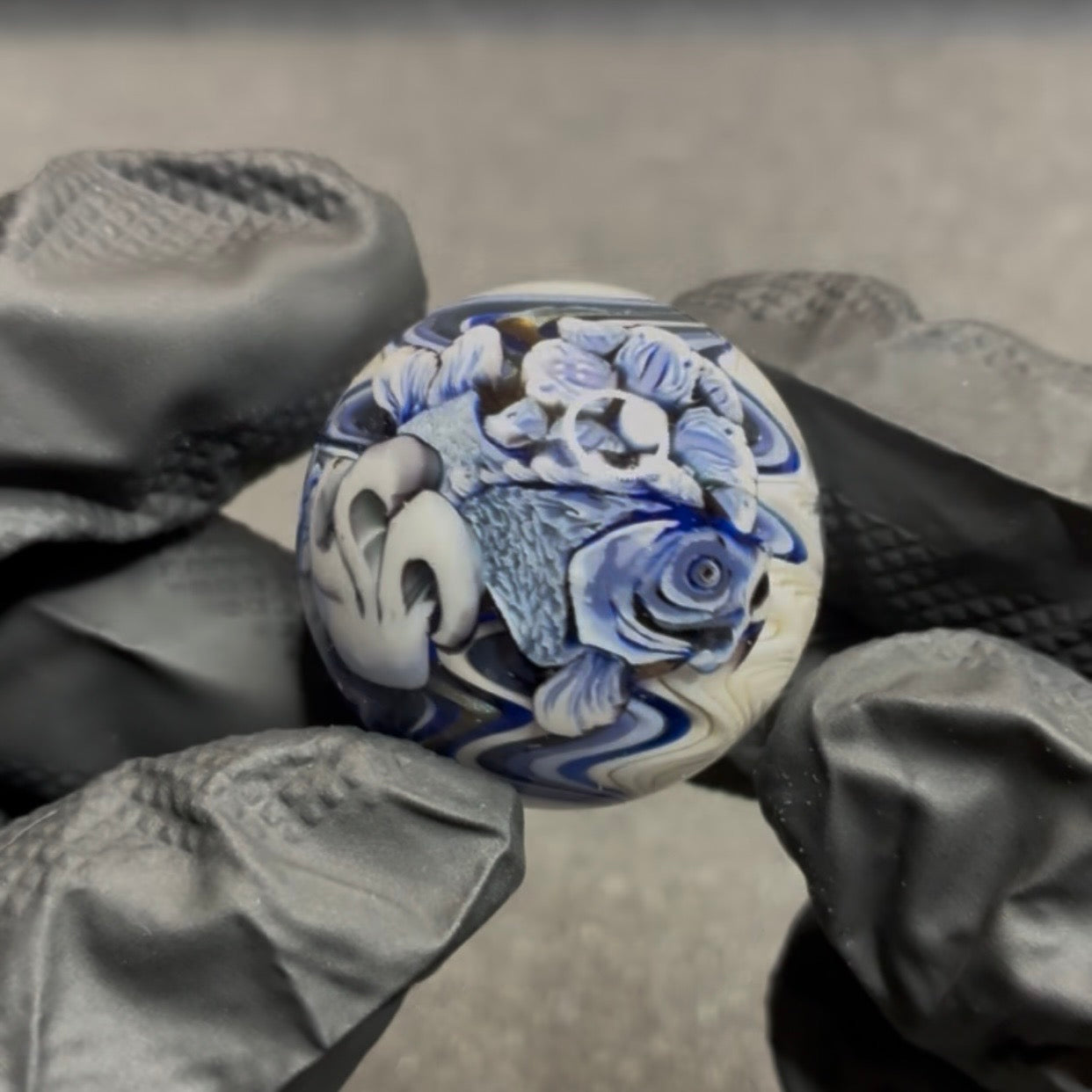 Stephen Boehme Blue Koi Fish Marble 1.3" #300