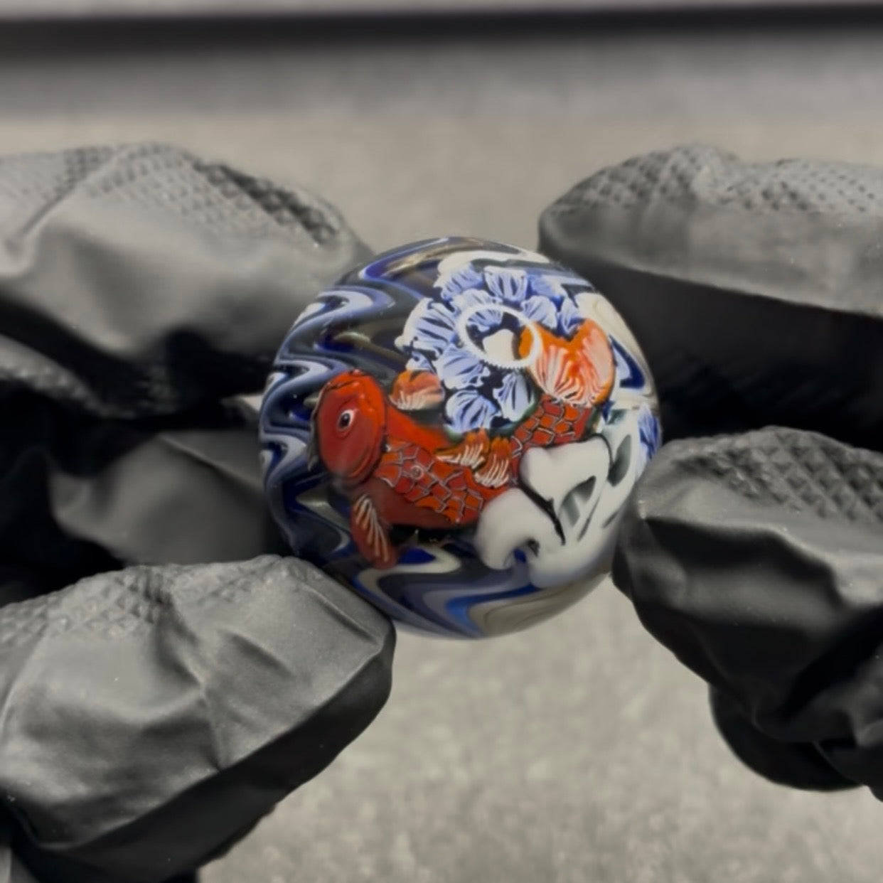 Stephen Boehme Red Koi Fish Marble 1.3" #307