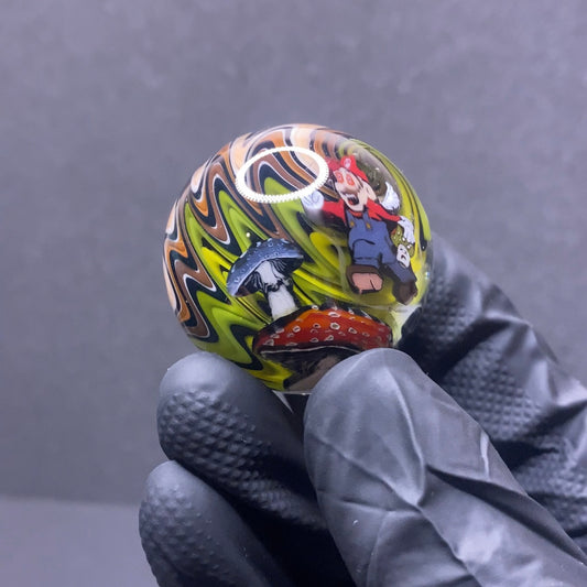 Stephen Boehme X MicrosWorkshop Psychedelic Mario Murrine Marble 1.6”
