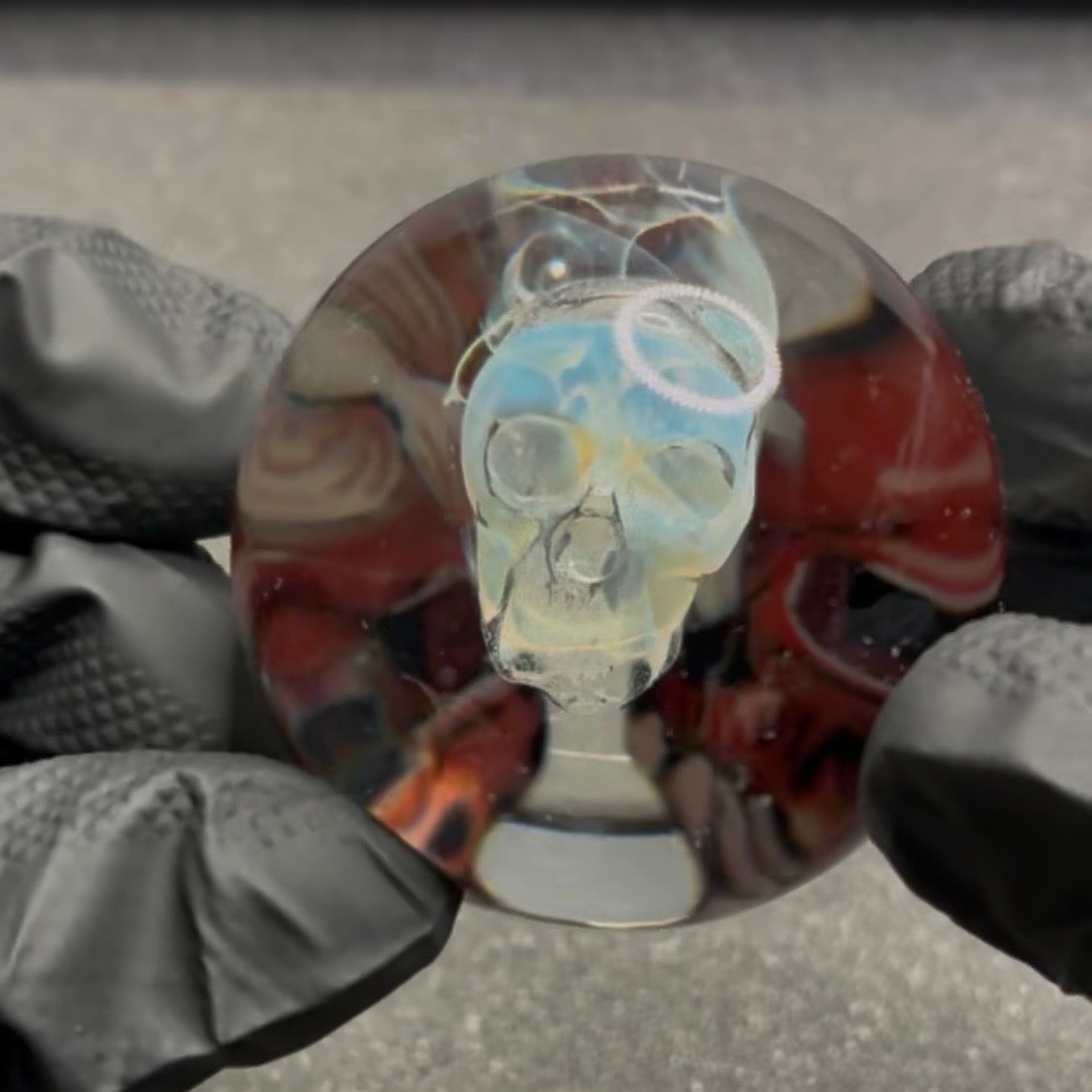 Stephen Boehme X Robert Koch Skull Lotus Flower Marble 2.01" #405