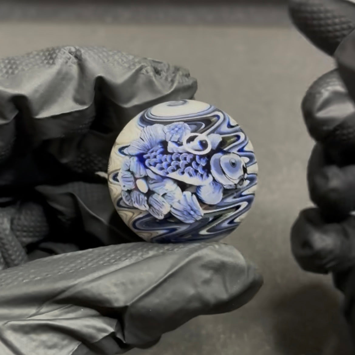 Stephen Boehme Blue Koi Fish Marble 1.3" #70