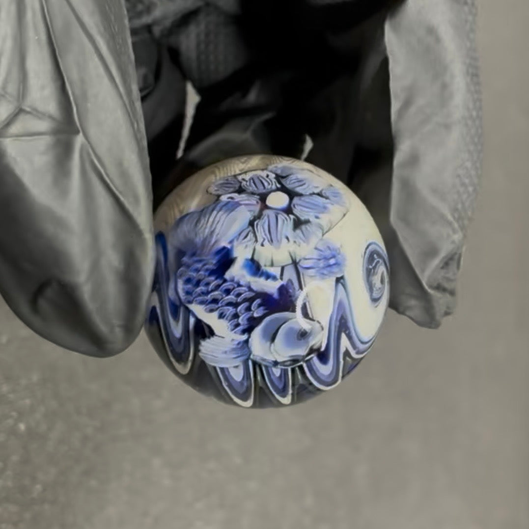 Stephen Boehme Blue Koi Fish Marble 1.3" #72