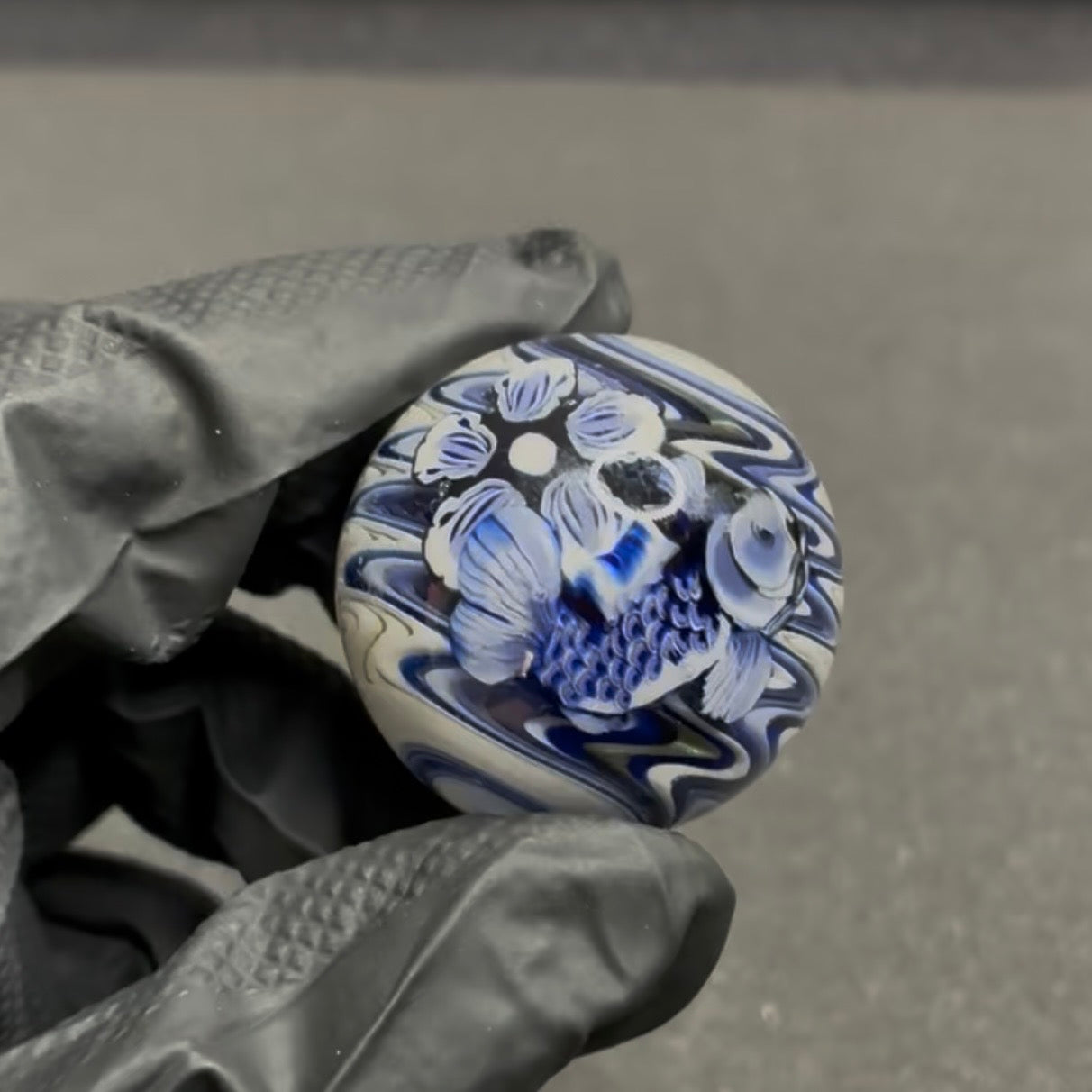 Stephen Boehme Blue Koi Fish Marble 1.3" #76