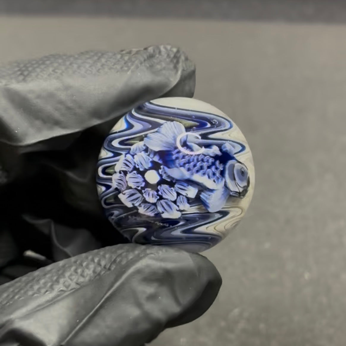 Stephen Boehme Blue Koi Fish Marble 1.3" #77