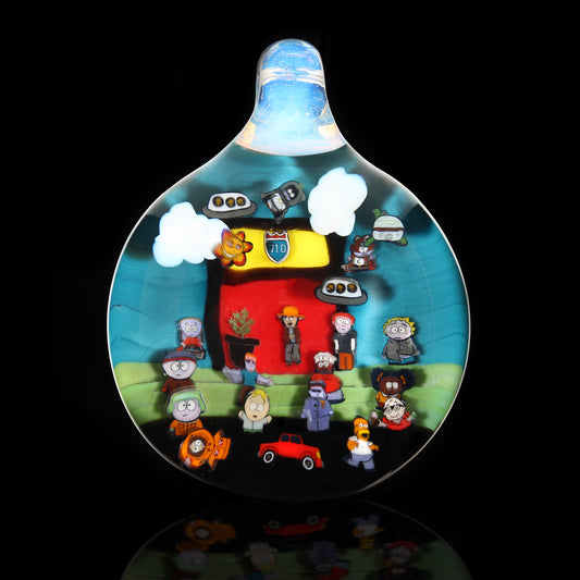 Jayson Keys Murrine Scene Pendant 2.10” 013