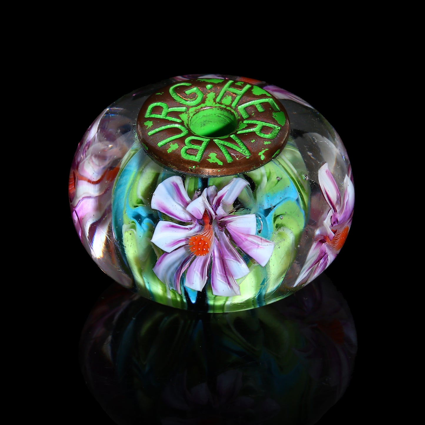 Elena Hernburg Flower Bead 1.16” x .78”