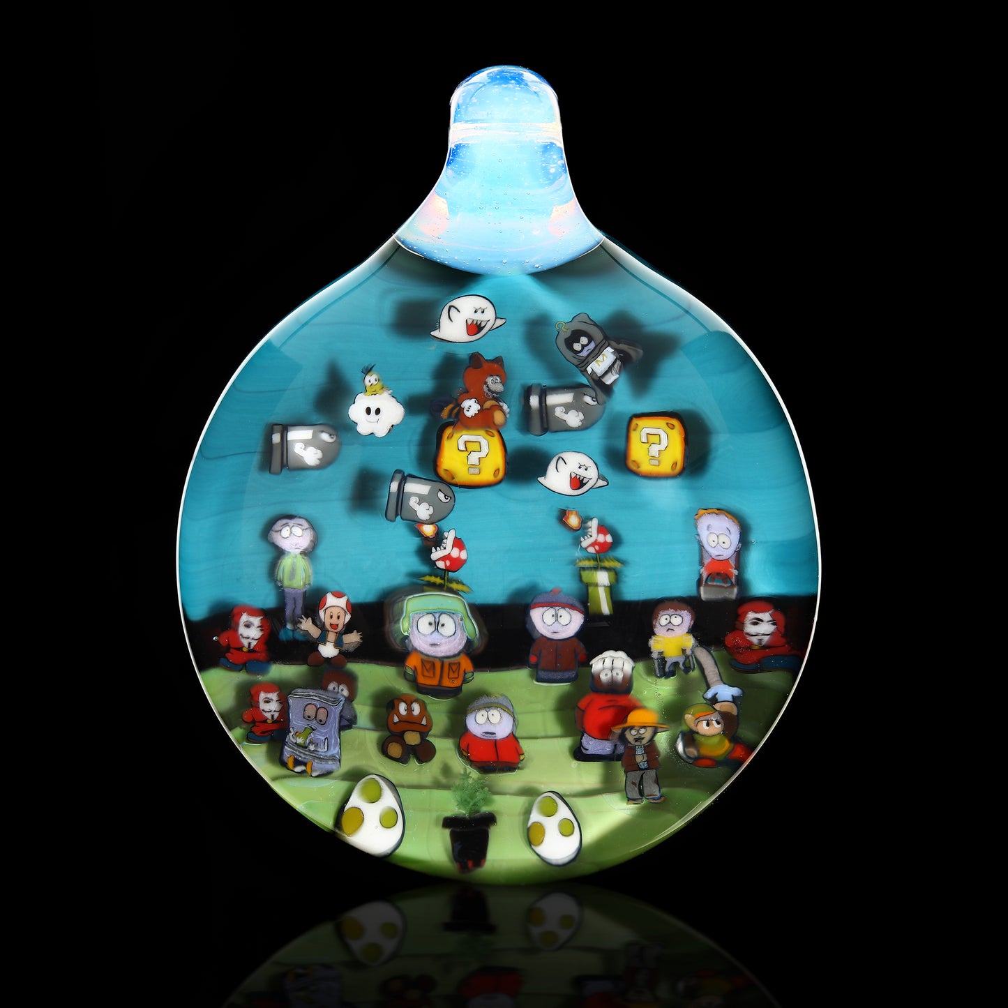 Jayson Keys Murrine Scene Pendant 2.16” 012