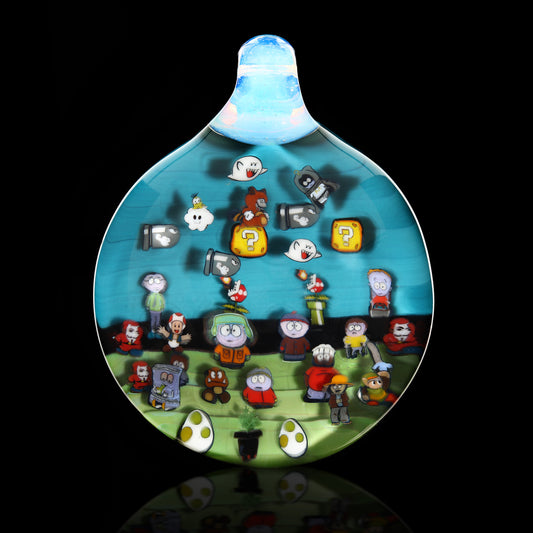 Jayson Keys Murrine Scene Pendant 2.16” 012