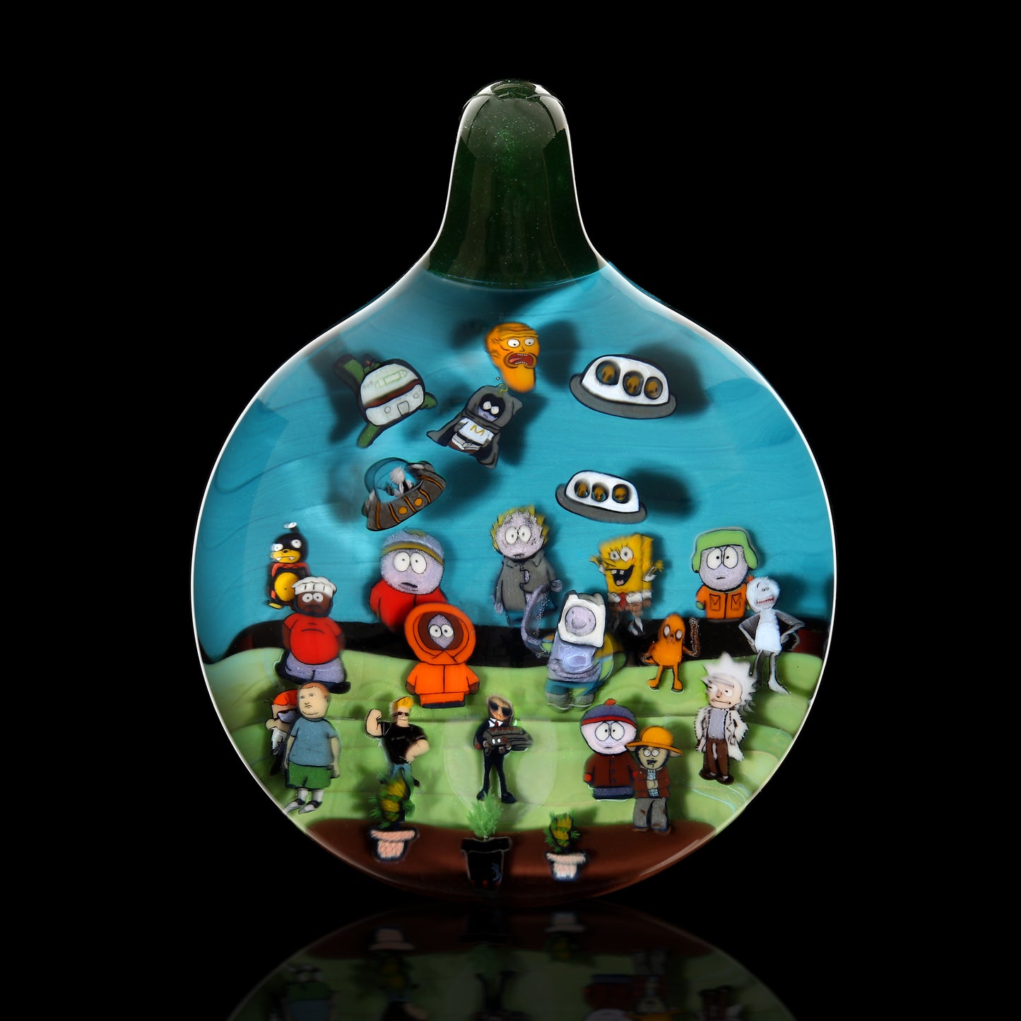 Jayson Keys Murrine Scene Pendant 2” 015