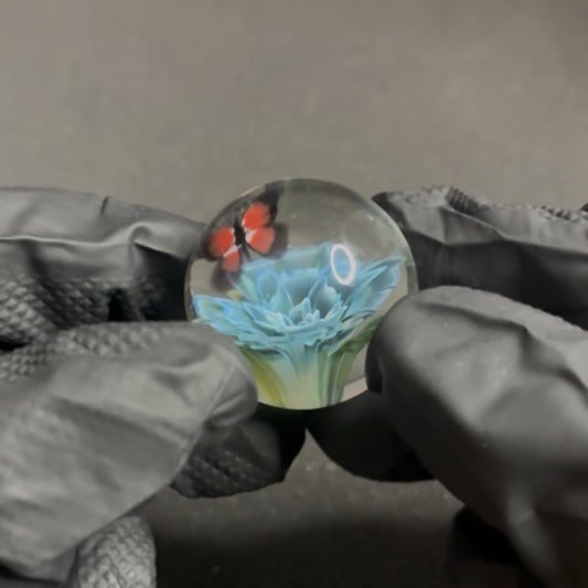Modified Creations Flower Butterfly Marble 29mm-35mm #61F