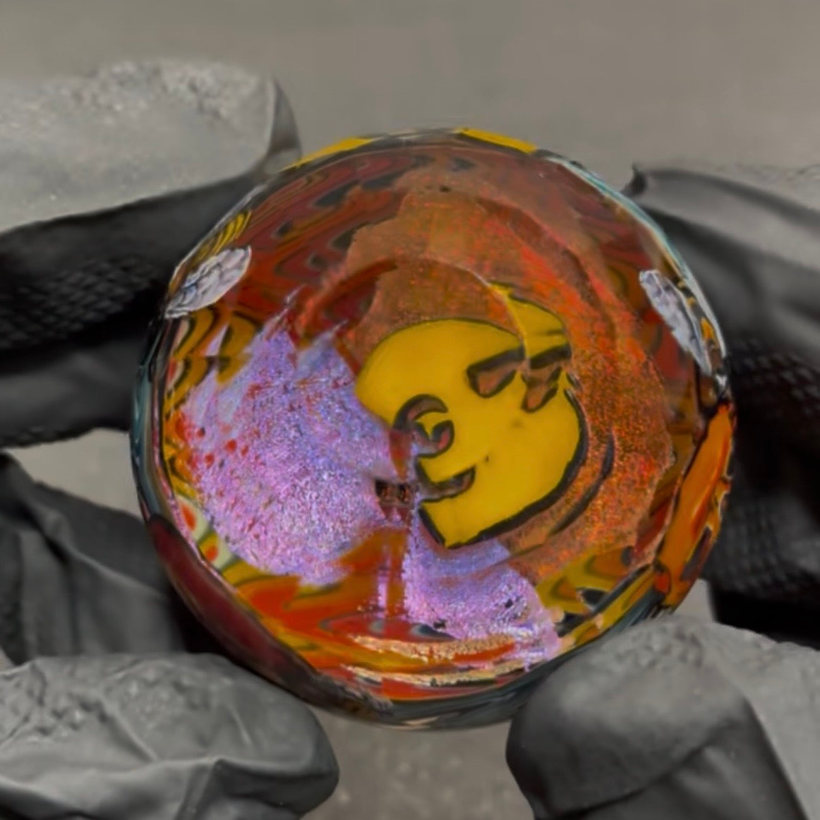 Stephen Boehme X Mr. Facet Wutang Skull Marble #601 1.9"