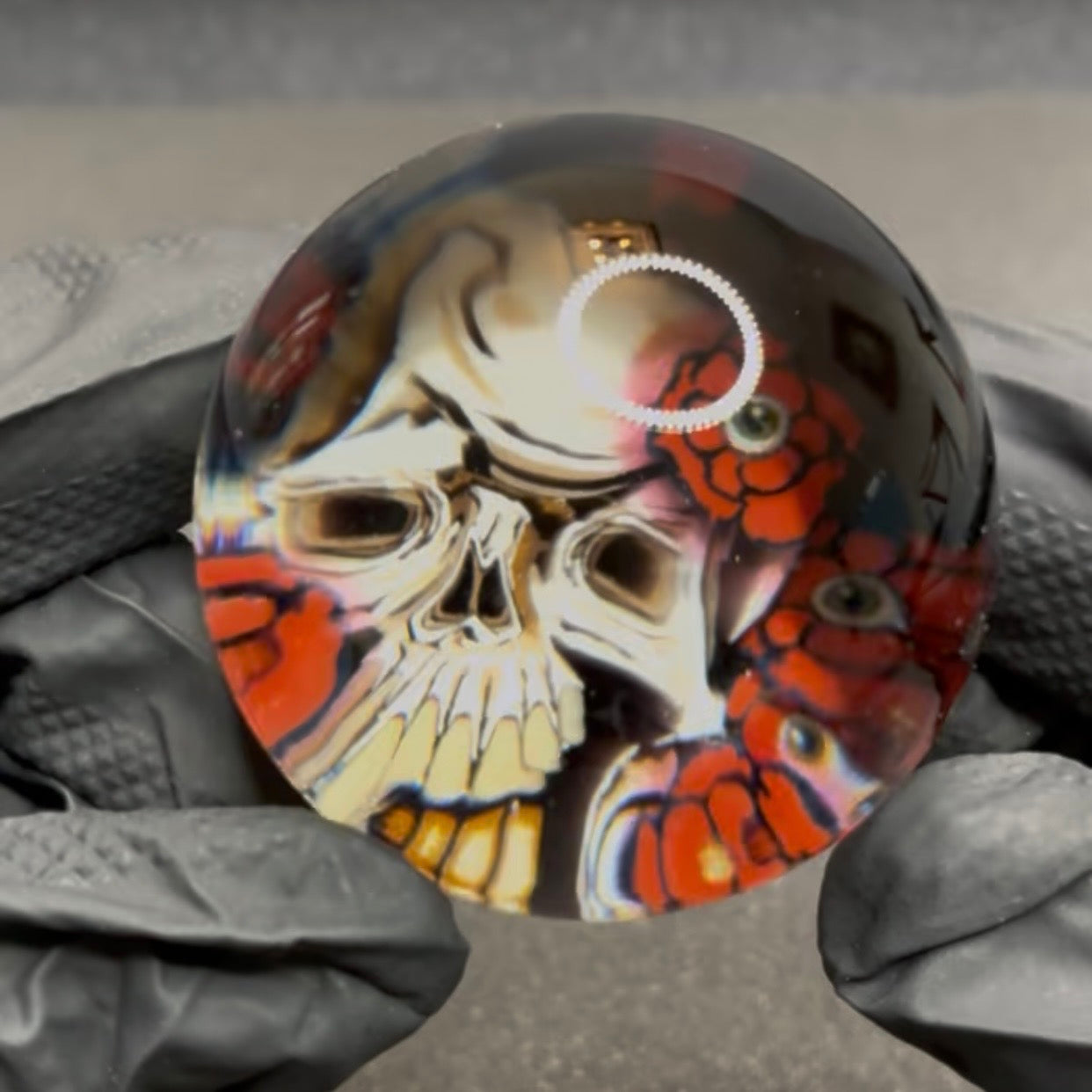 Stephen Boehme Skull & Roses Marble #603 2.05"