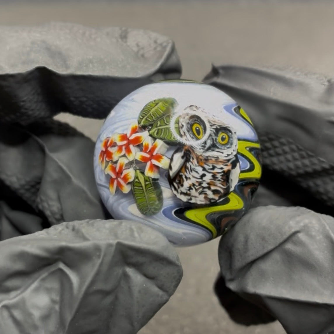 Stephen Boehme Owl Marble 1.3" #616