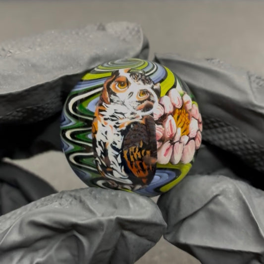 Stephen Boehme Owl Marble 1.3" #617