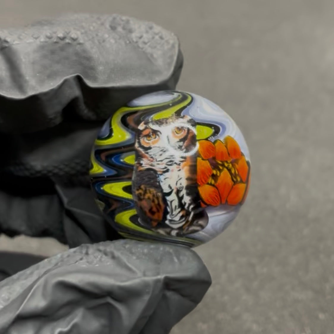Stephen Boehme Owl Marble 1.3" #622