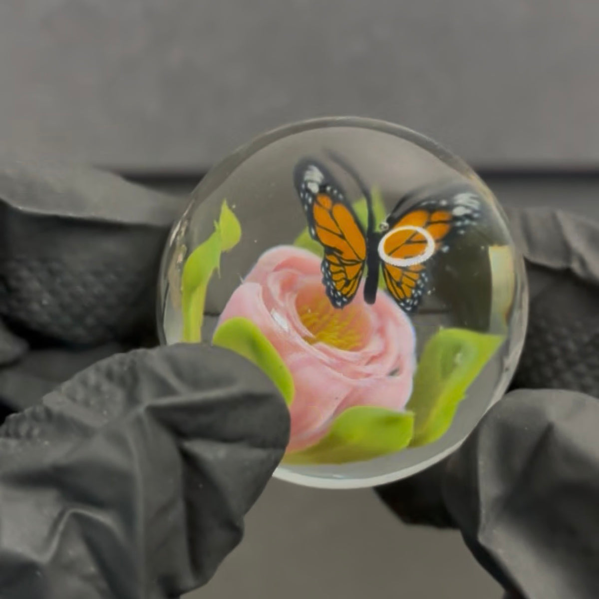Rocko Belloso Butterfly and Flower Murrine Marble 1.5” BF2