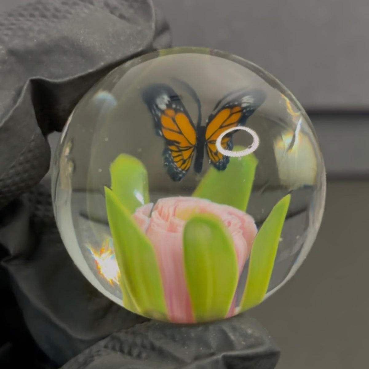 Rocko Belloso Butterfly and Flower Murrine Marble 1.5” BF4