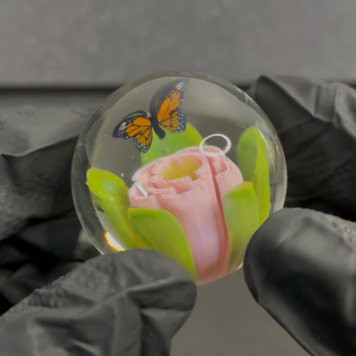 Rocko Belloso Butterfly and Flower Murrine Marble 1.5” BF5