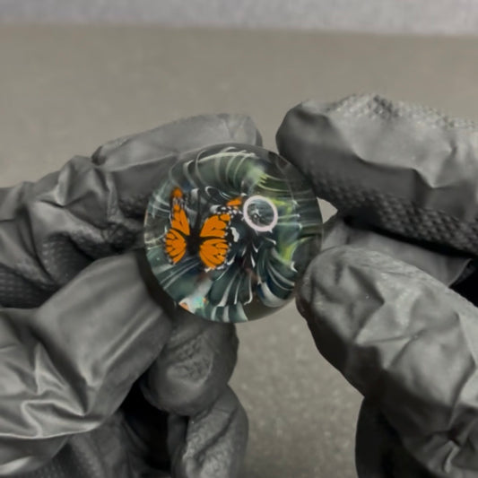 Modified Creations Flower Butterfly Marble 29mm-35mm #68F