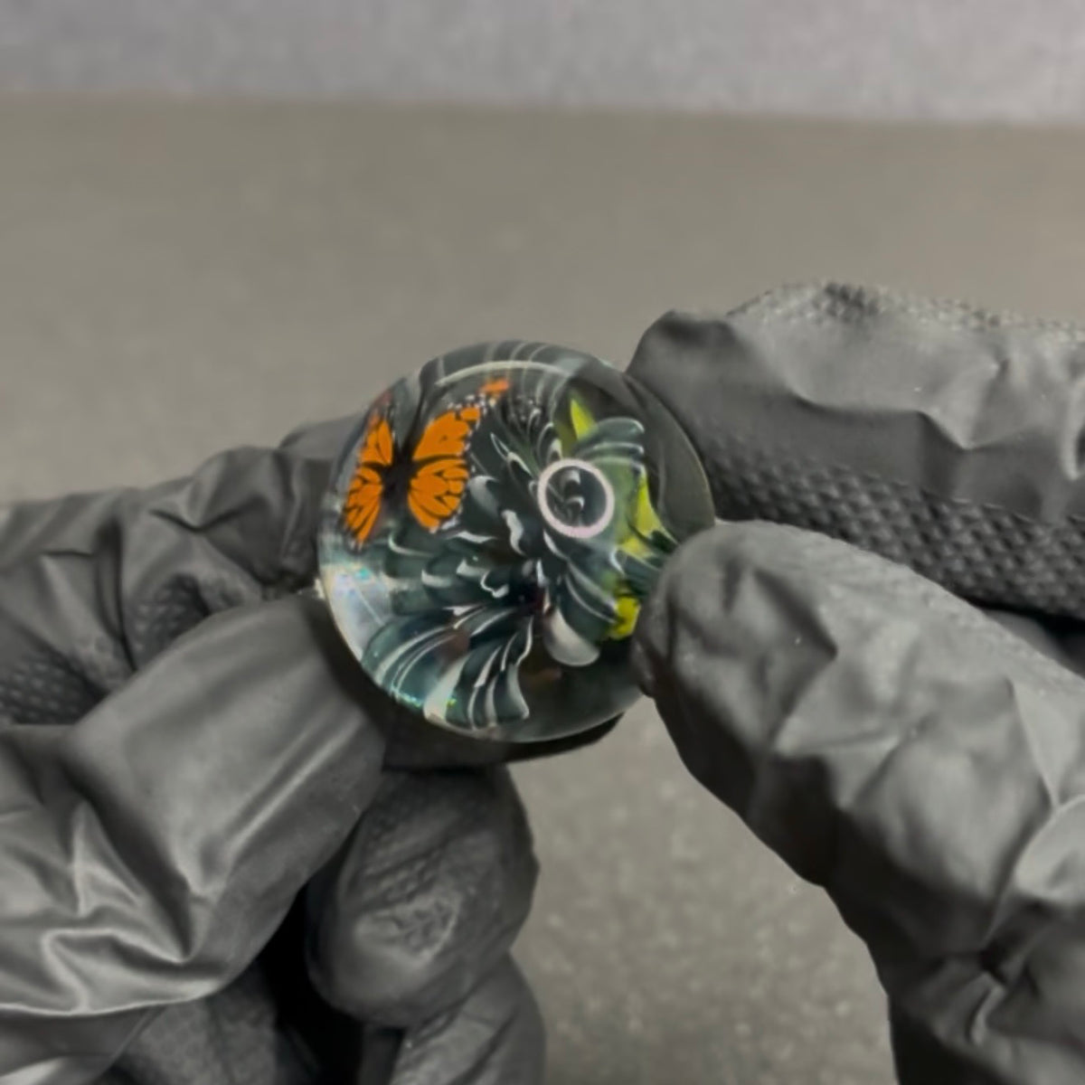 Modified Creations Flower Butterfly Marble 29mm-35mm #68F