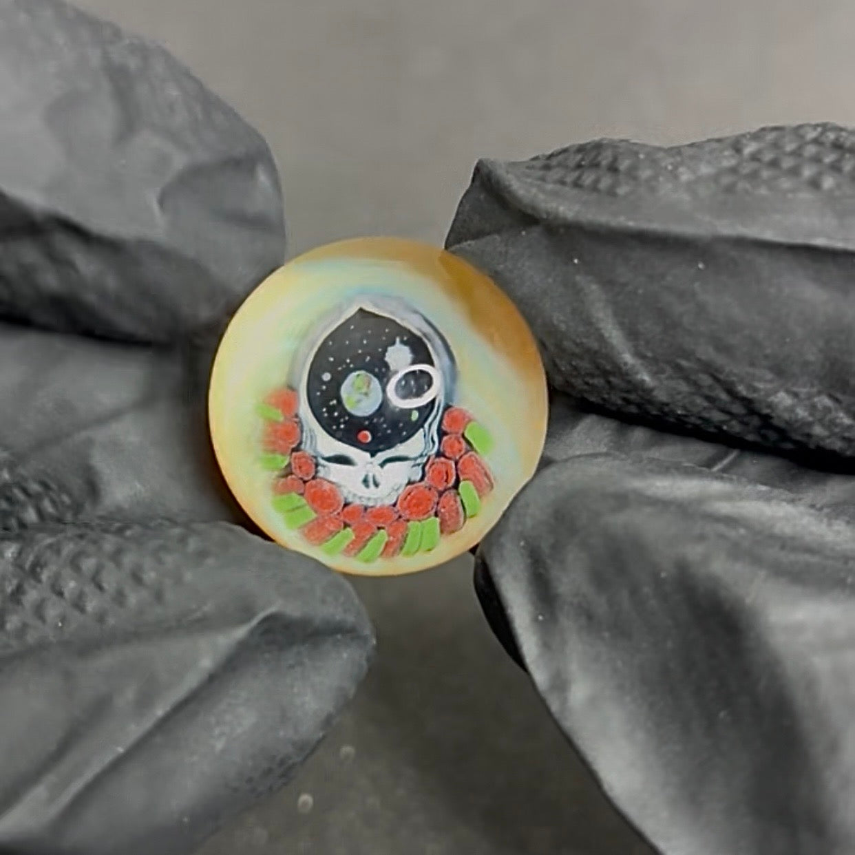 Keys X Dave Strobel Space Stealie Grateful Dead Marble 22mm