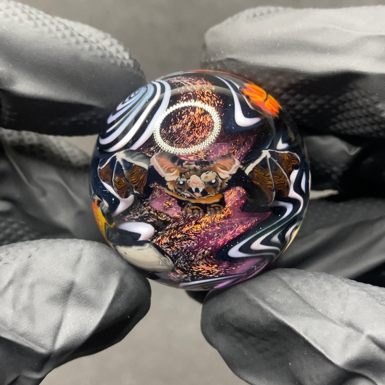 Stephen Boehme Bat & Pumpkin Slurper Set Marble 1.2” – That Glass ...