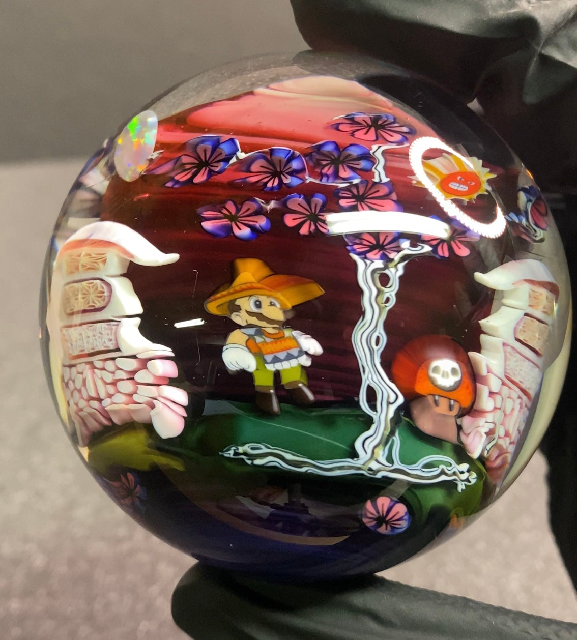 Piper Dan X MicrosWorkshop Giant Asanoha Castle Pancho Mario Marble 2.8”