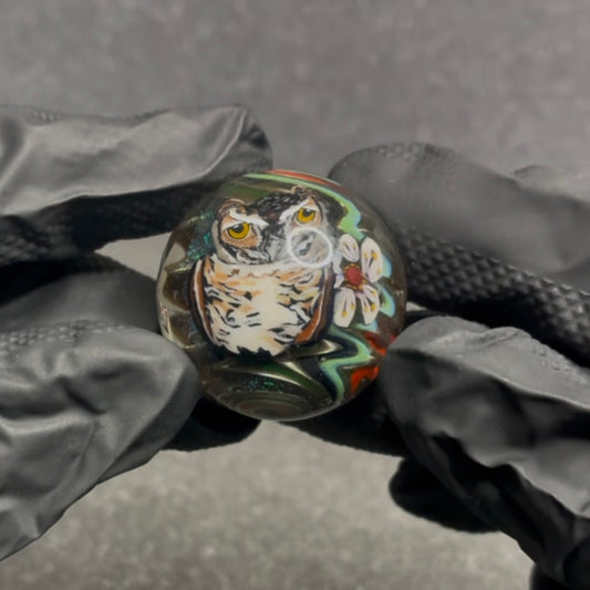Stephen Boehme Owl Marble 1.2” #11