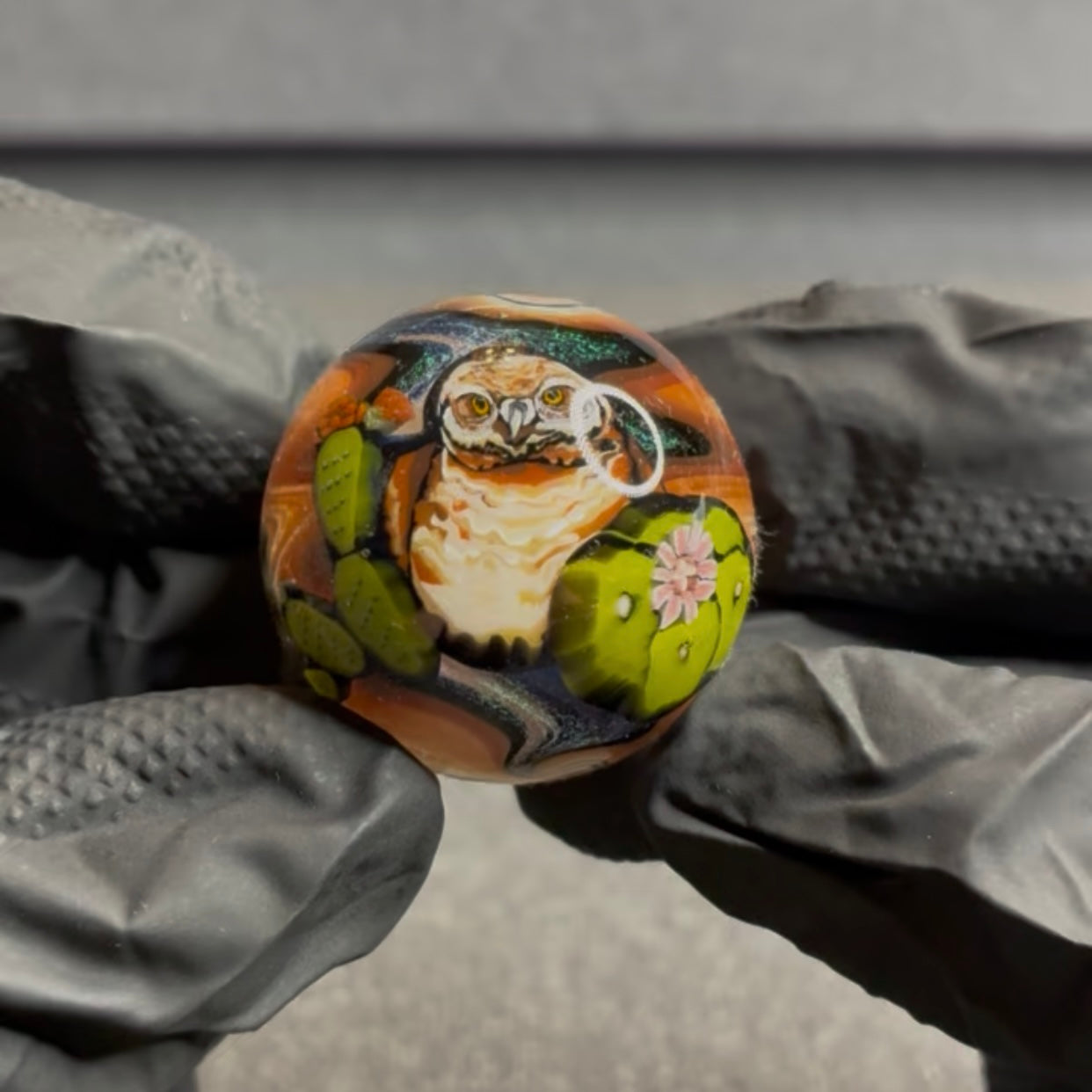 Stephen Boehme Burrowing Owl Marble 1.2 #17
