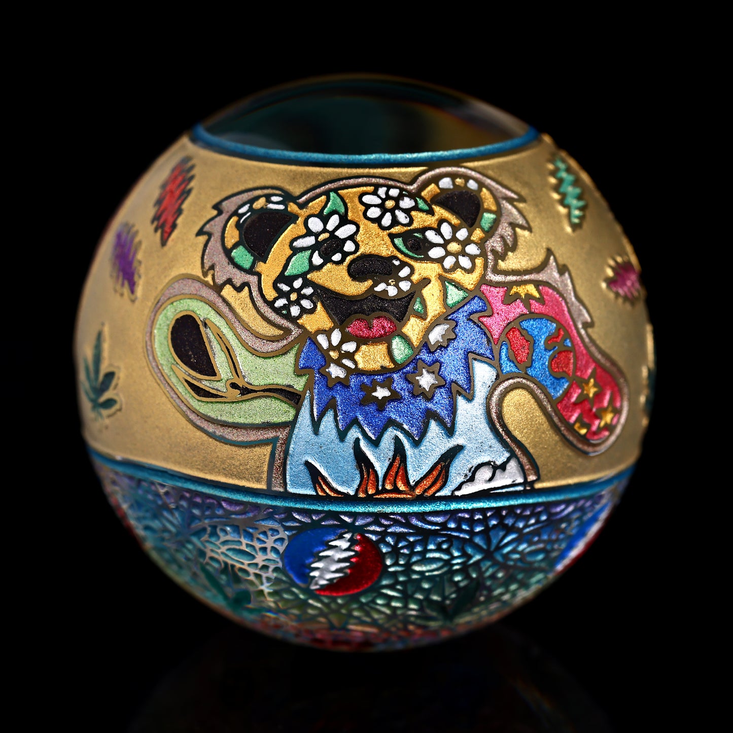 Masataka Joei Grateful Dead Marble 1.5” [Wolf & Cat Under the Stars]
