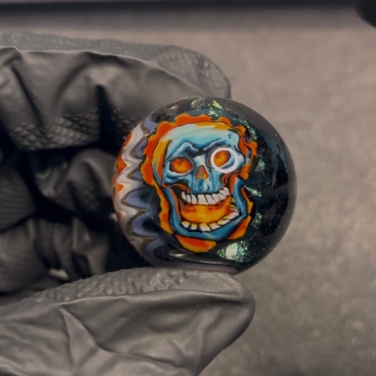 Stephen Boehme Fire Skull Marble 1.2 #13 – That Glass Gallery, LLC