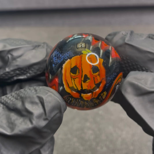 Stephen Boehme Pumpkin Scarecrow Halloween Marble 1.2" #2C